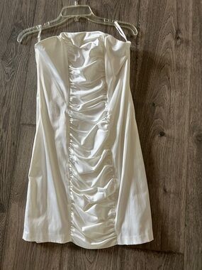 Gunne Sax White Satin Slip Dress by Jessica McClintock